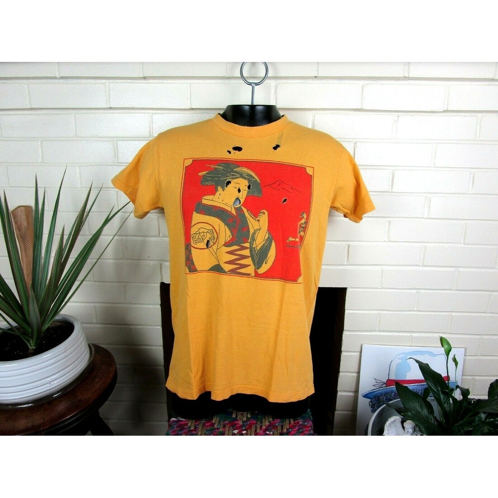 Vintage‎ Original 1980 Nike Cascade Run Off Geisha Girl Tee (M) VTG 80s T-shirt